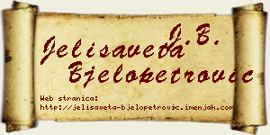 Jelisaveta Bjelopetrović vizit kartica
